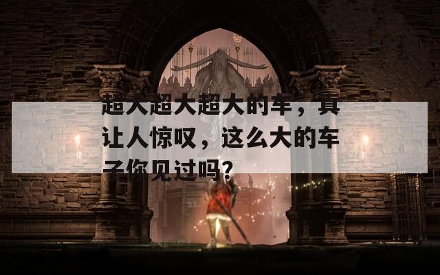超大超大超大的车，真让人惊叹，这么大的车子你见过吗？