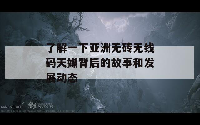 了解一下亚洲无砖无线码天媒背后的故事和发展动态