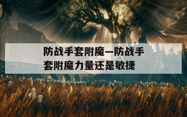 防战手套附魔—防战手套附魔力量还是敏捷