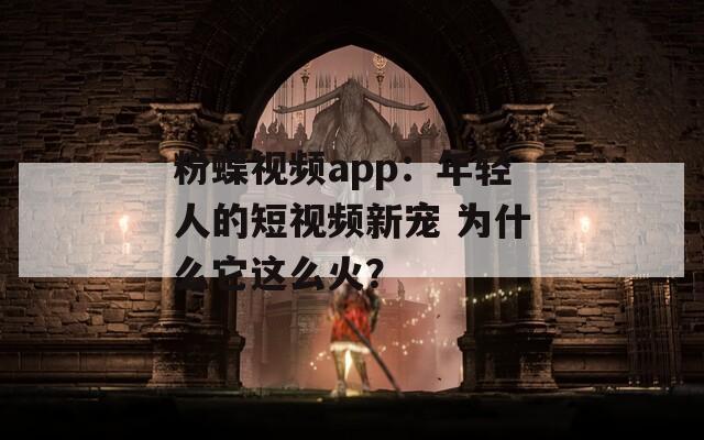 粉蝶视频app：年轻人的短视频新宠 为什么它这么火？